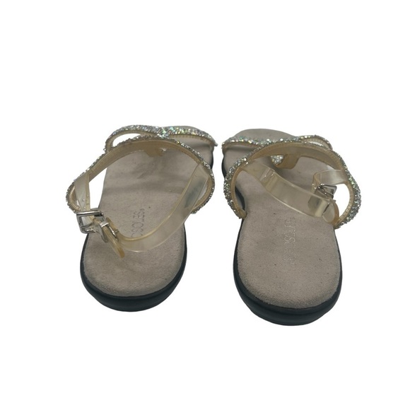 Aerosoles Silver Glitter Embellished Clear Strap Sandals Size 9 Women’s - Picture 7 of 8